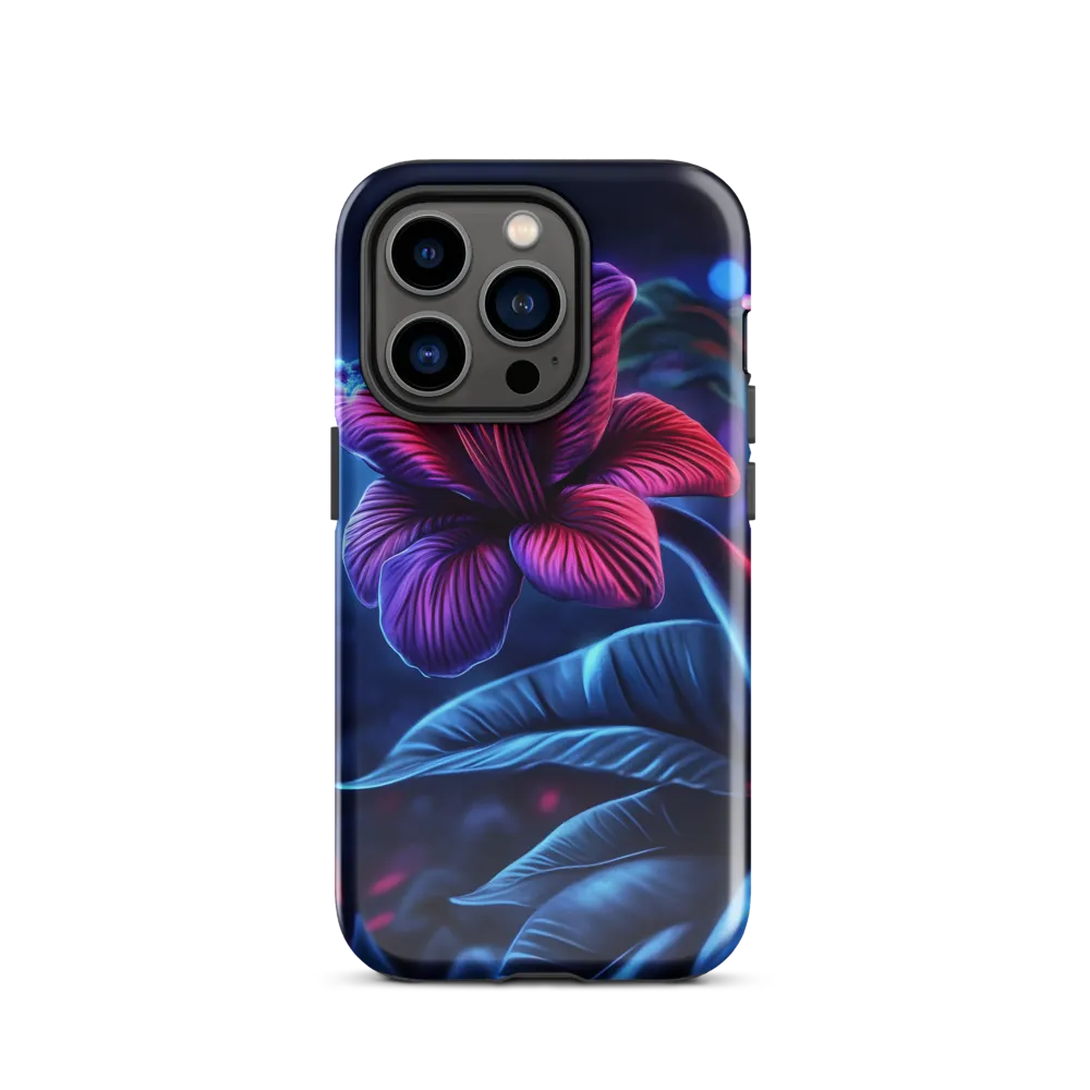 Illuminated Serenity: The Surreal Blossom | Phone Case |  14 Pro | Tough Case | Glossy