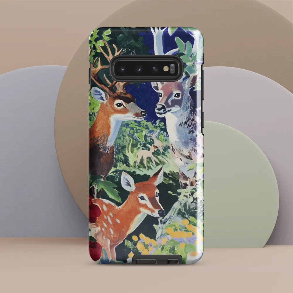 Whispers of the Forest: A Deer Gathering | Phone Case |  S10 Plus | Tough Case | Glossy