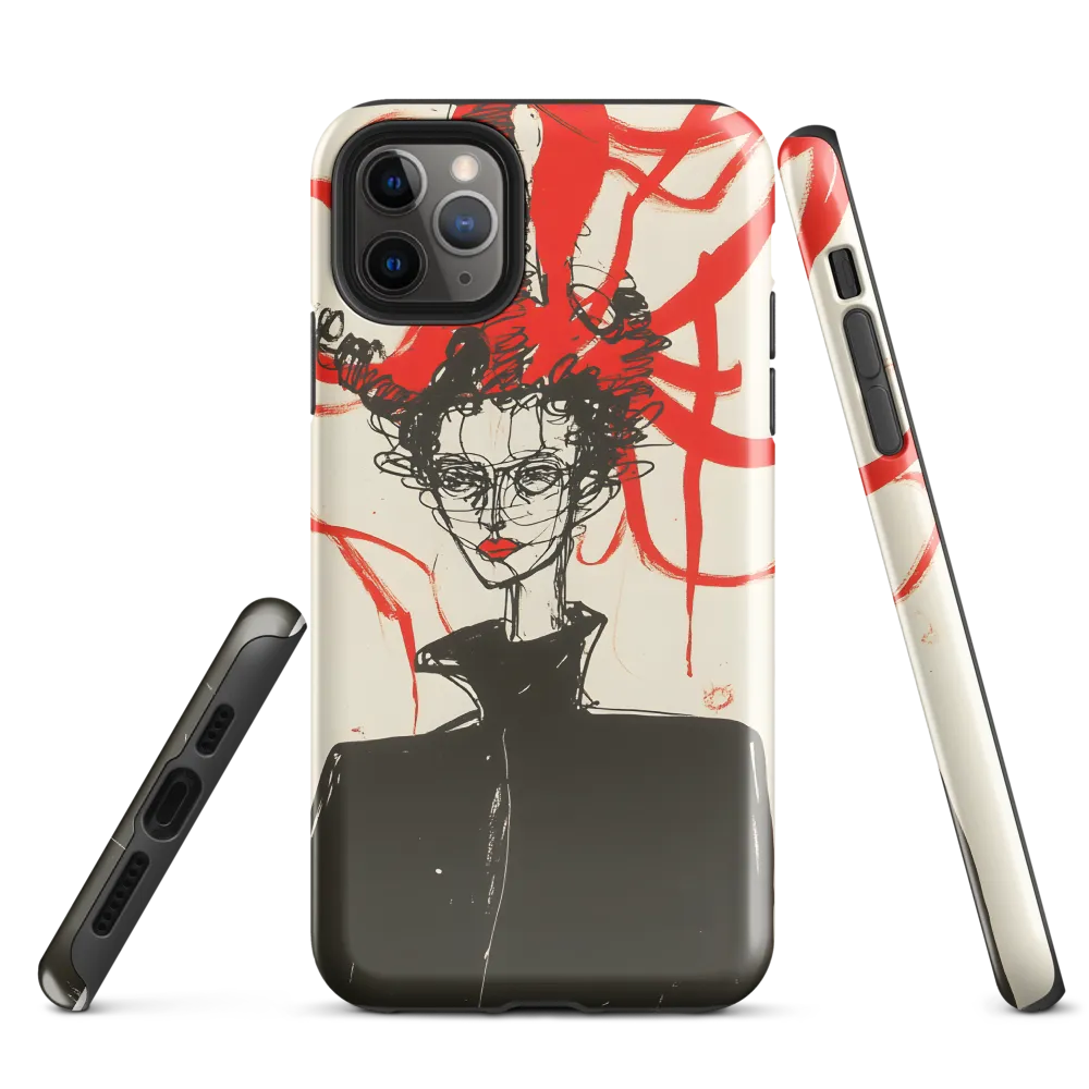 Dramatic Elegance in Red and Black | Phone Case |  11 Pro Max | Tough Case | Glossy