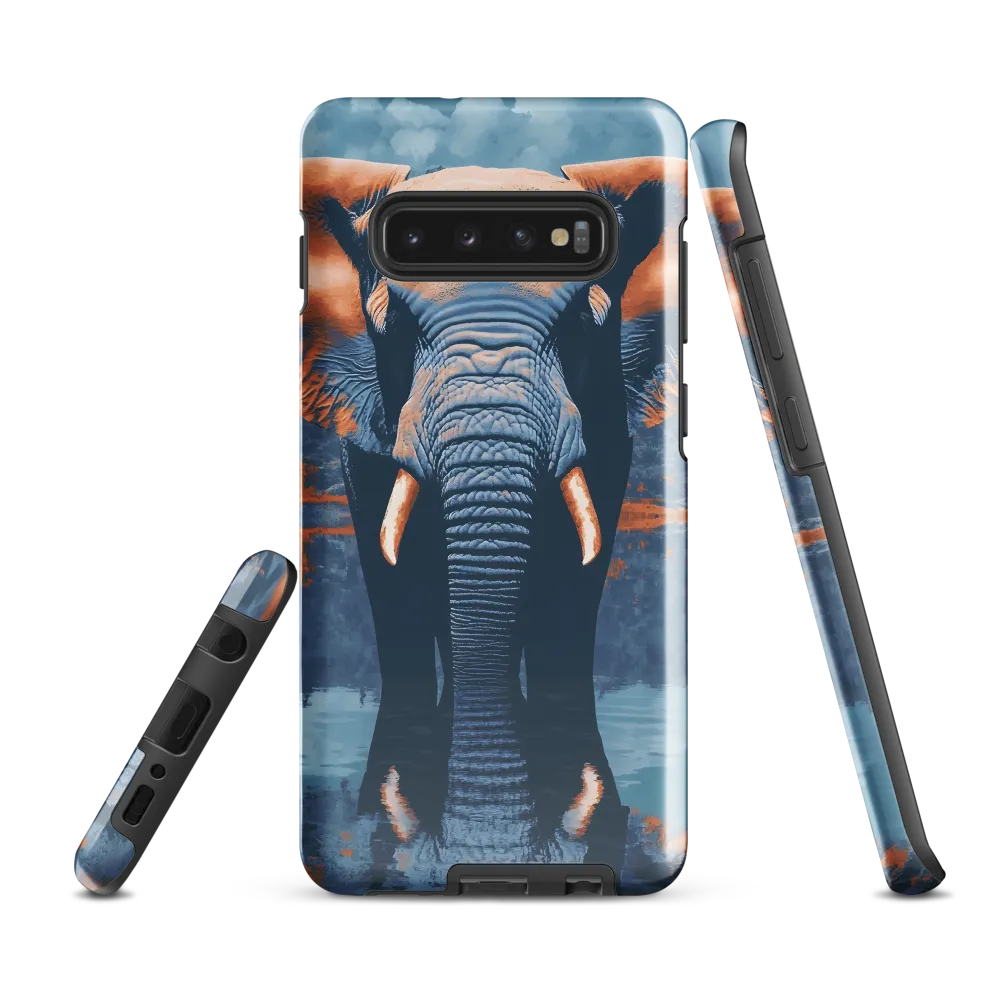 Majestic Reflection: The Elephant's Serenade | Phone Case |  S10 Plus | Tough Case | Glossy