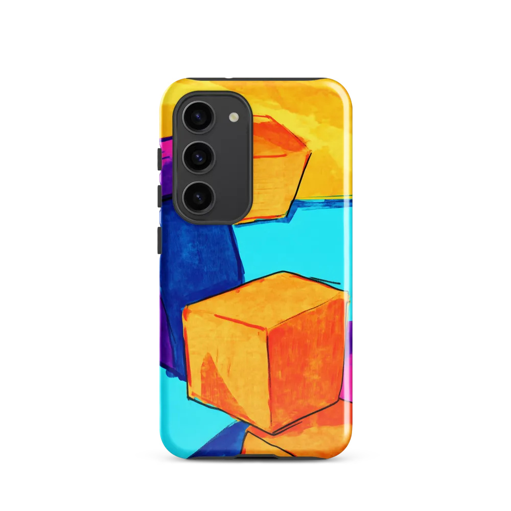 Playful Cubes in Vibrant Harmony | Phone Case |  S23 | Tough Case | Glossy