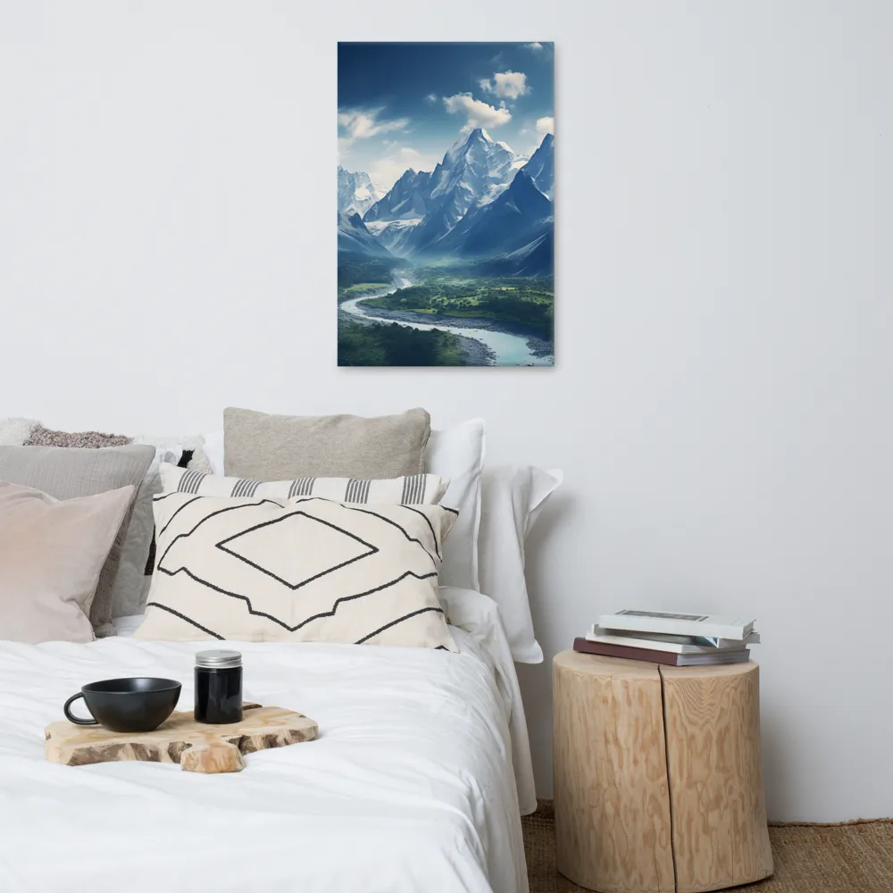 Majestic Serenity: A Landscape of Mountains and Rivers | Canvas | 24″×36″