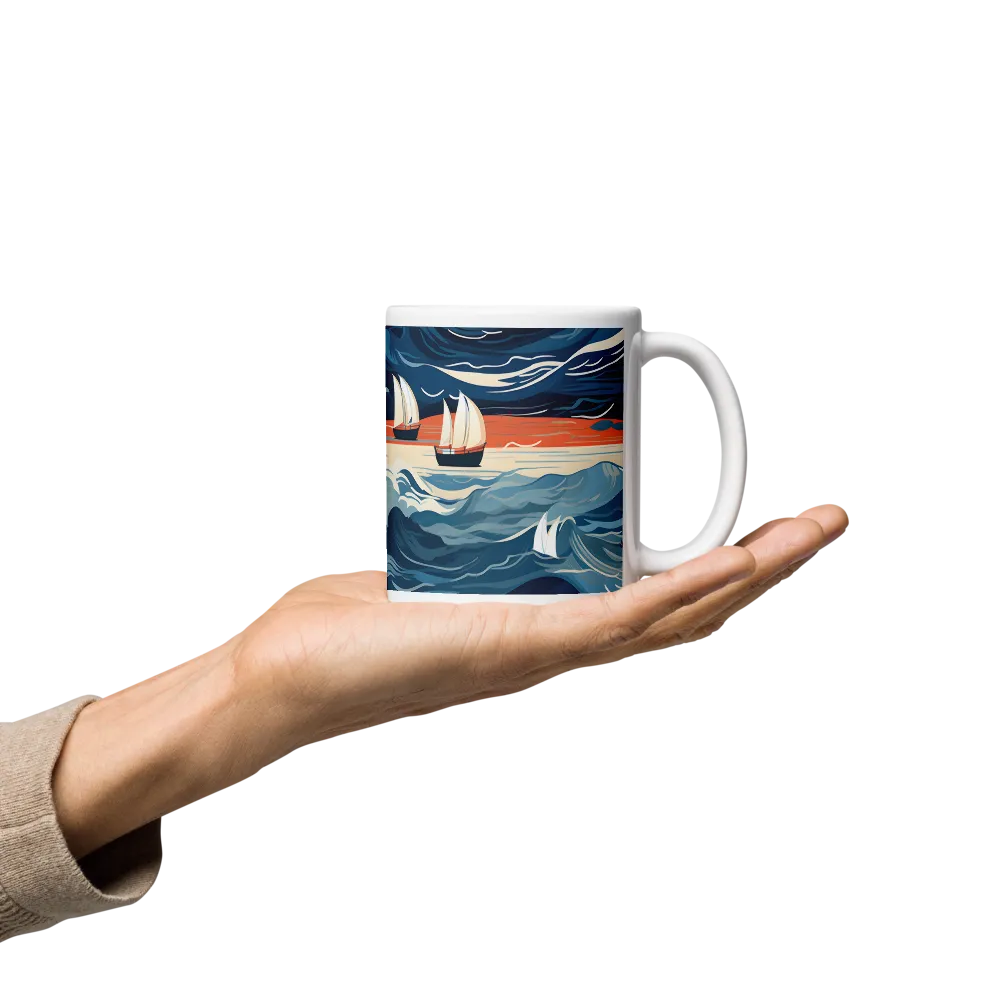 Ocean Whispers: A Voyage at Dusk | Mugs | Multiple Sizes & Colors