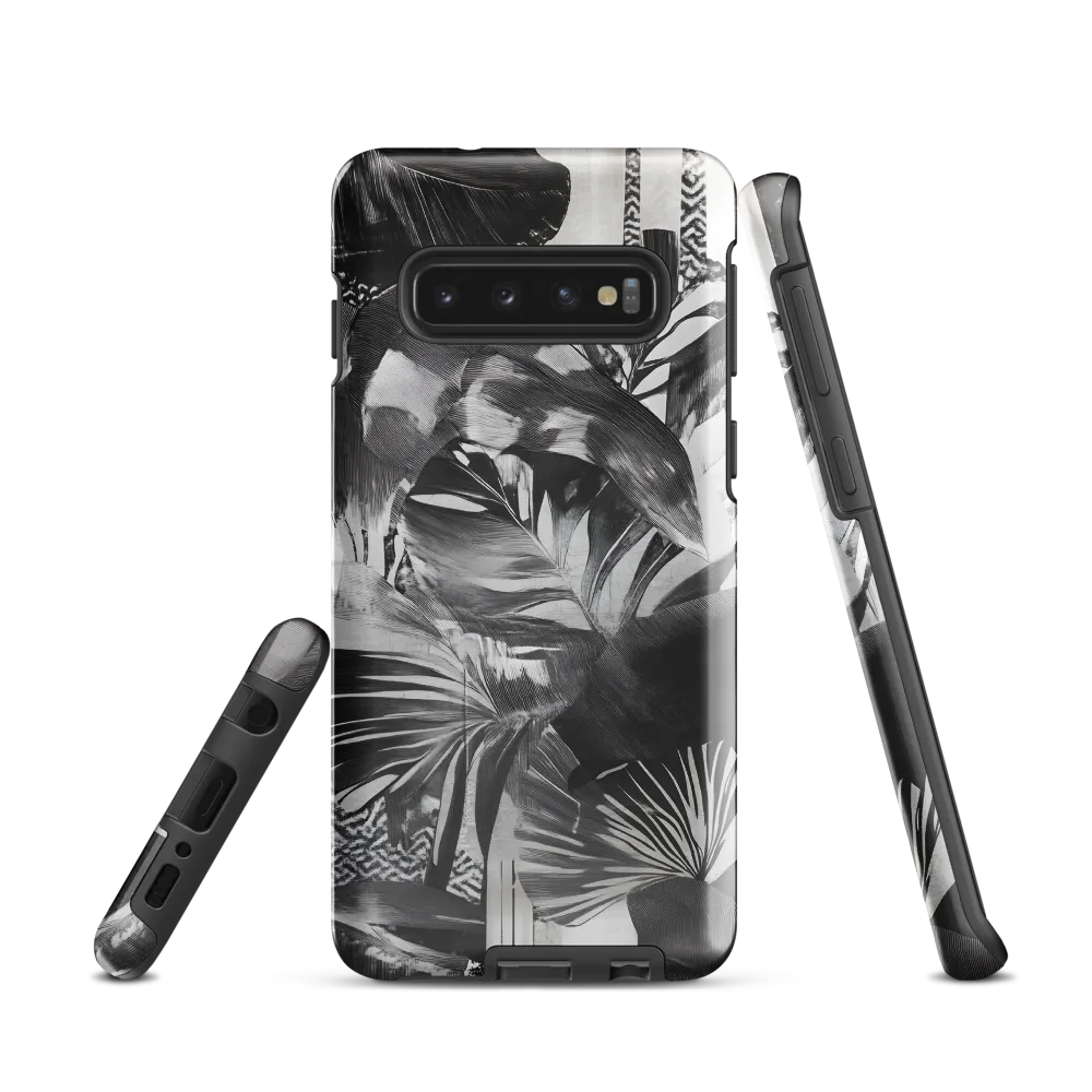 Monochrome Serenity in Tropical Foliage