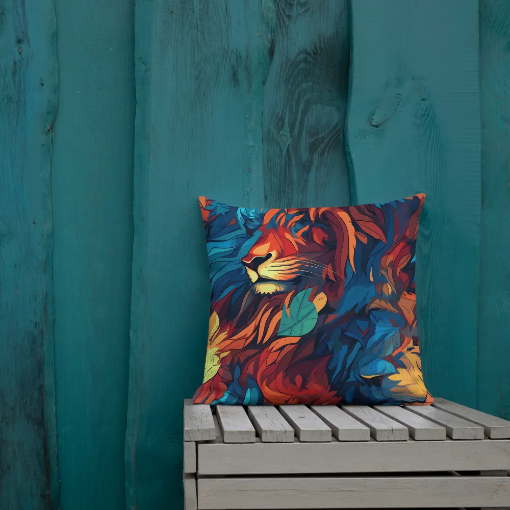 Harmony of Strength: The Lion and Nature | Pillow | 18″×18″