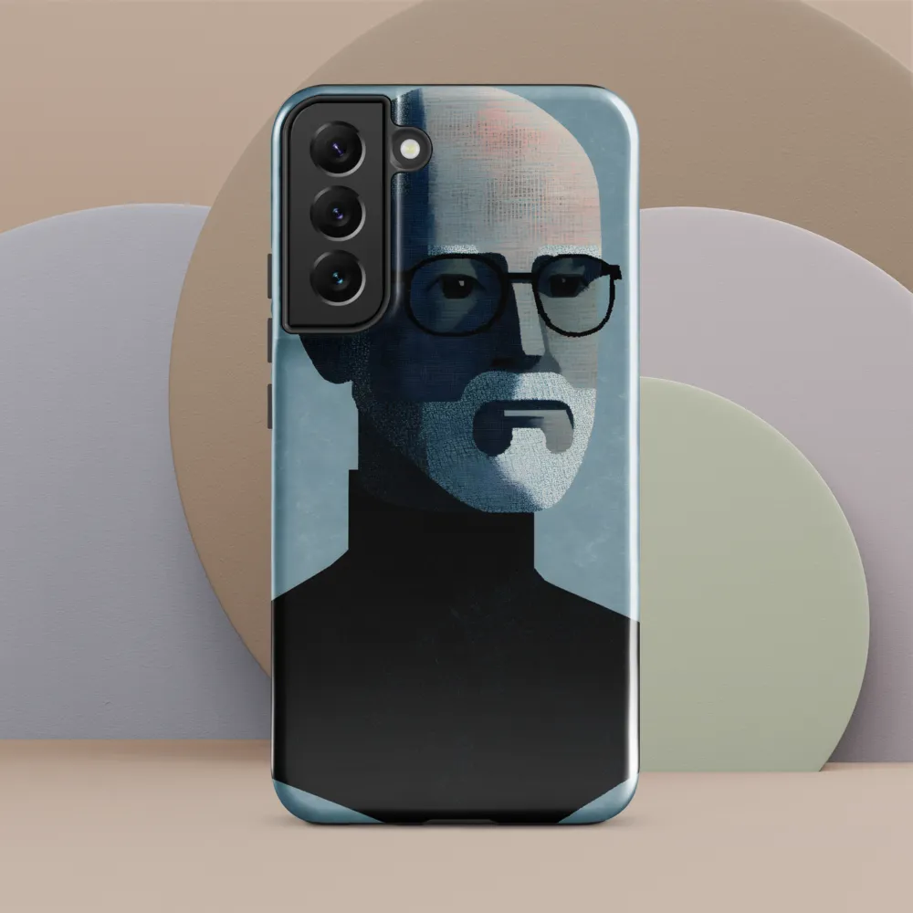 Minimalist Portrait of a Modern Man | Phone Case |  S22 Plus | Tough Case | Glossy