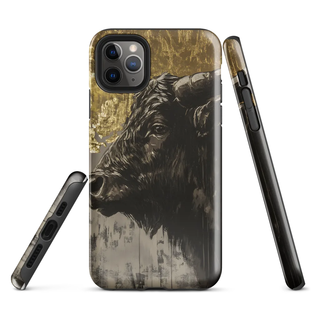 Majestic Bull Against the Golden Horizon | Phone Case |  11 Pro Max | Tough Case | Glossy