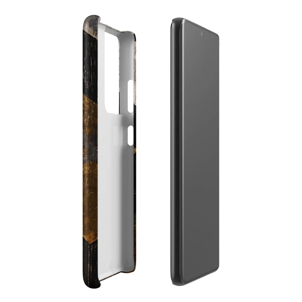 Geometric Harmony in Gold and Black | Phone Case |  S21 Ultra | Snap Case | Matte