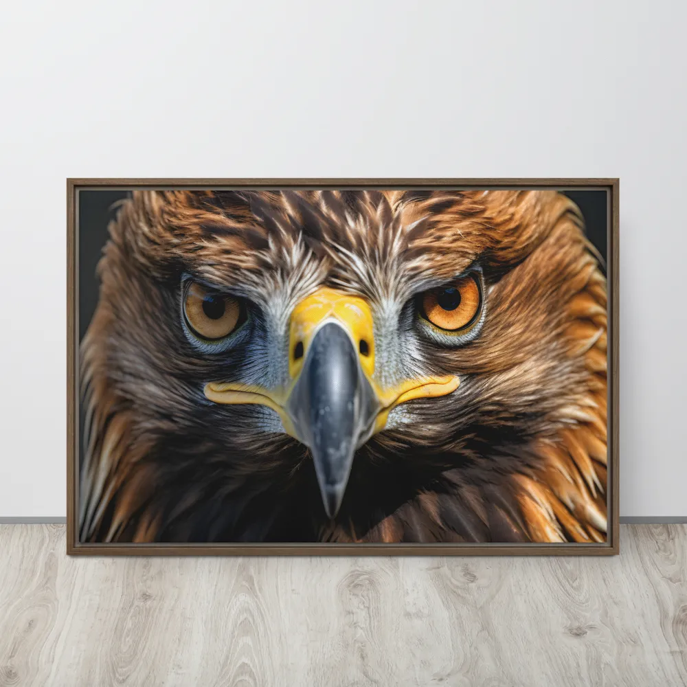 The Intensity of the Eagle | Canvas with Brown Frame | 24″×36″