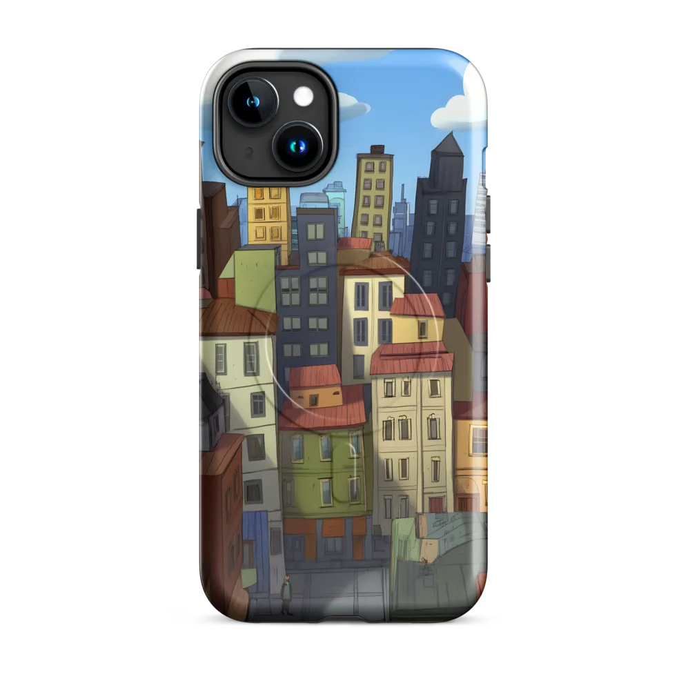 Urban Symphony: A Colorful Cityscape | Phone Case |  15 Plus | MagSafe® Tough Case | Glossy