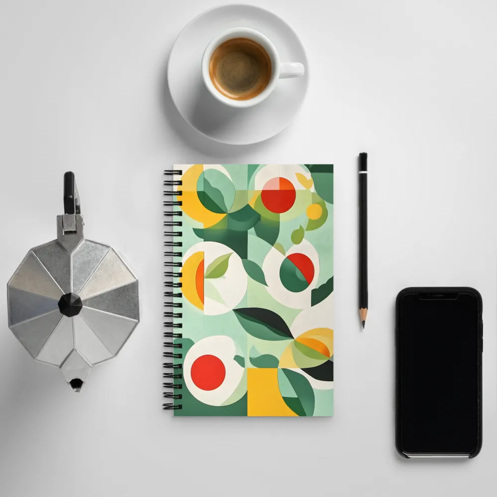 Harmony in Shapes: A Playful Abstract Design | Spiral Notebook