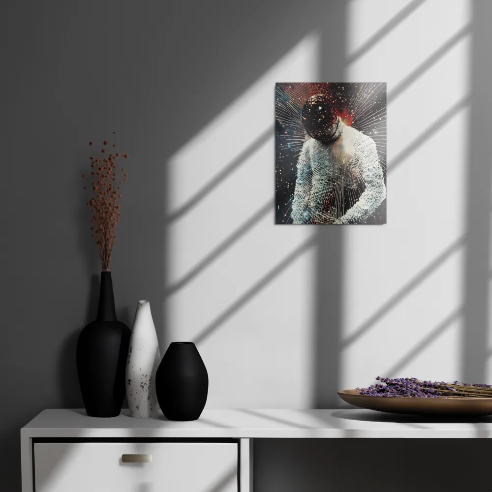 Ethereal Astronaut: A Journey Through the Cosmos | Metal Print | 11″×14″