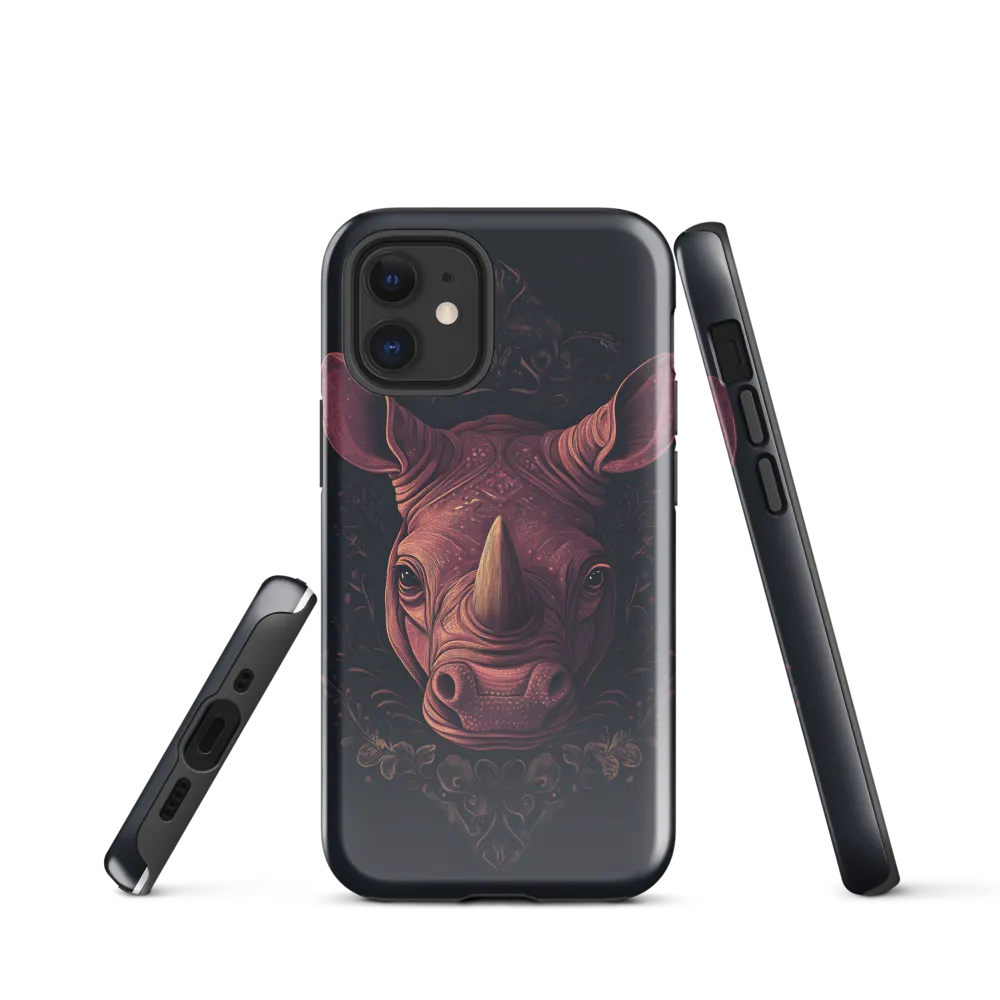 Regal Rhinoceros | Phone Case |  12 mini | Tough Case | Glossy