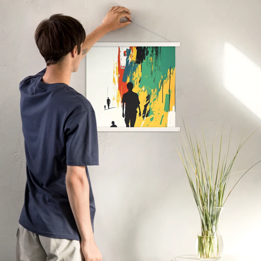 Journey of Silhouettes | Poster With White Wood Hanger | 18″×18″