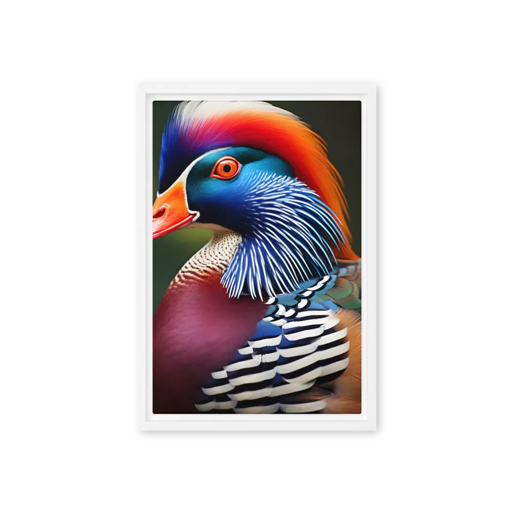 The Majestic Mandarin | Canvas with White Frame | 12″×18″