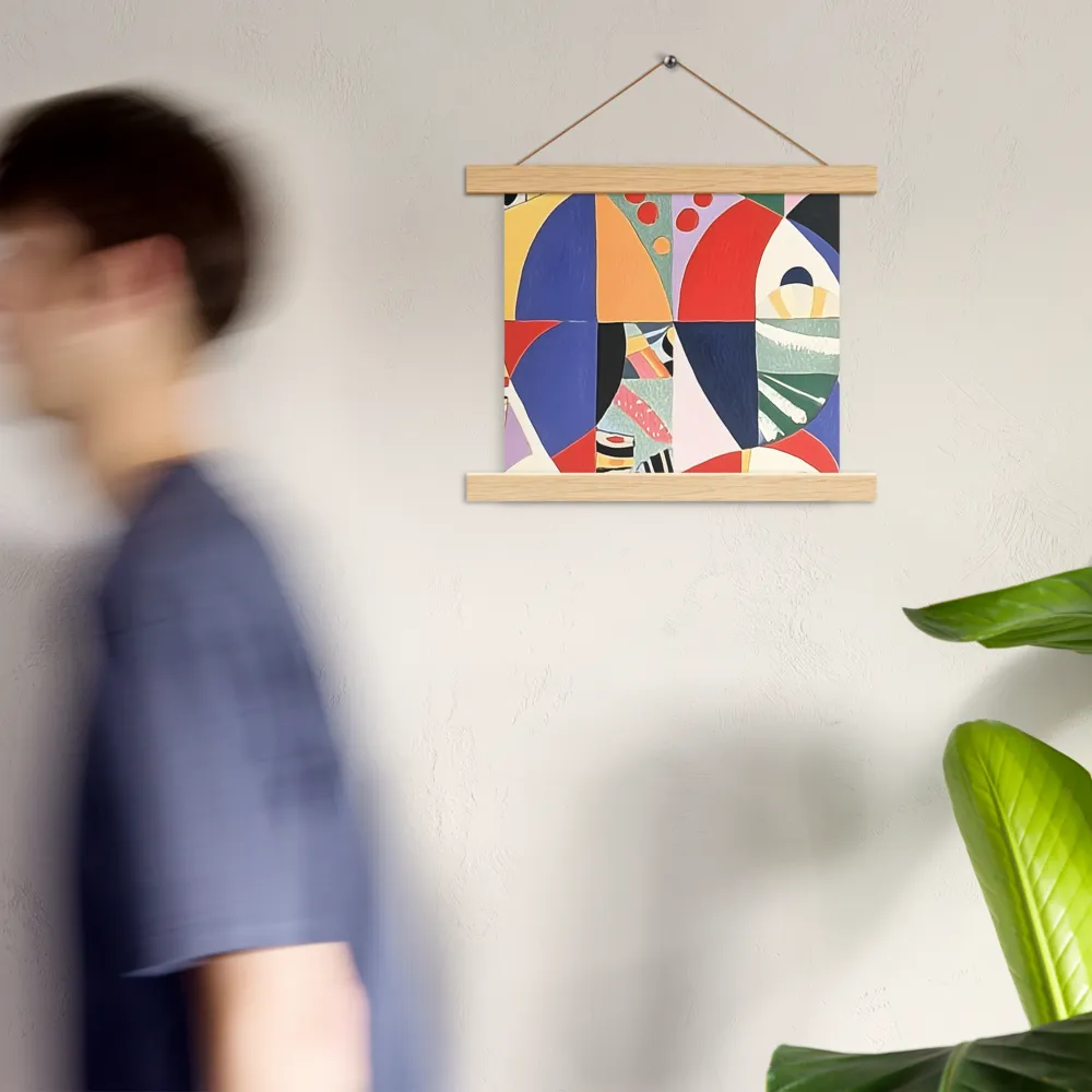 Dynamic Mosaic Symmetry | Poster With Oak Wood Hanger | 10″×10″