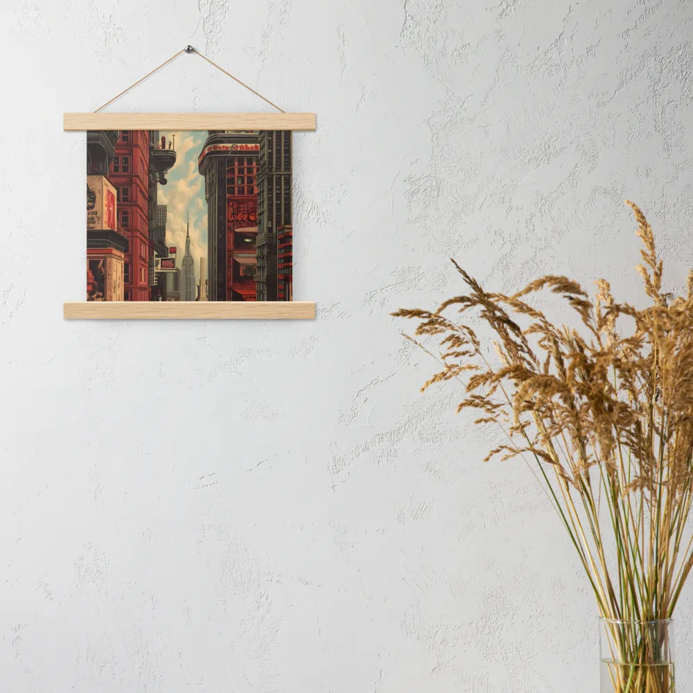 A Glimpse of Tomorrow: Urban Ambition | Poster With Oak Wood Hanger | 10″×10″