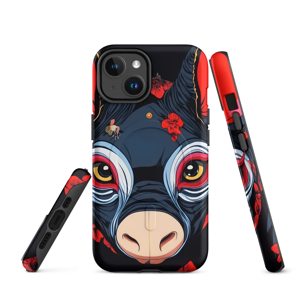 Mystical Bull with Floral Motifs