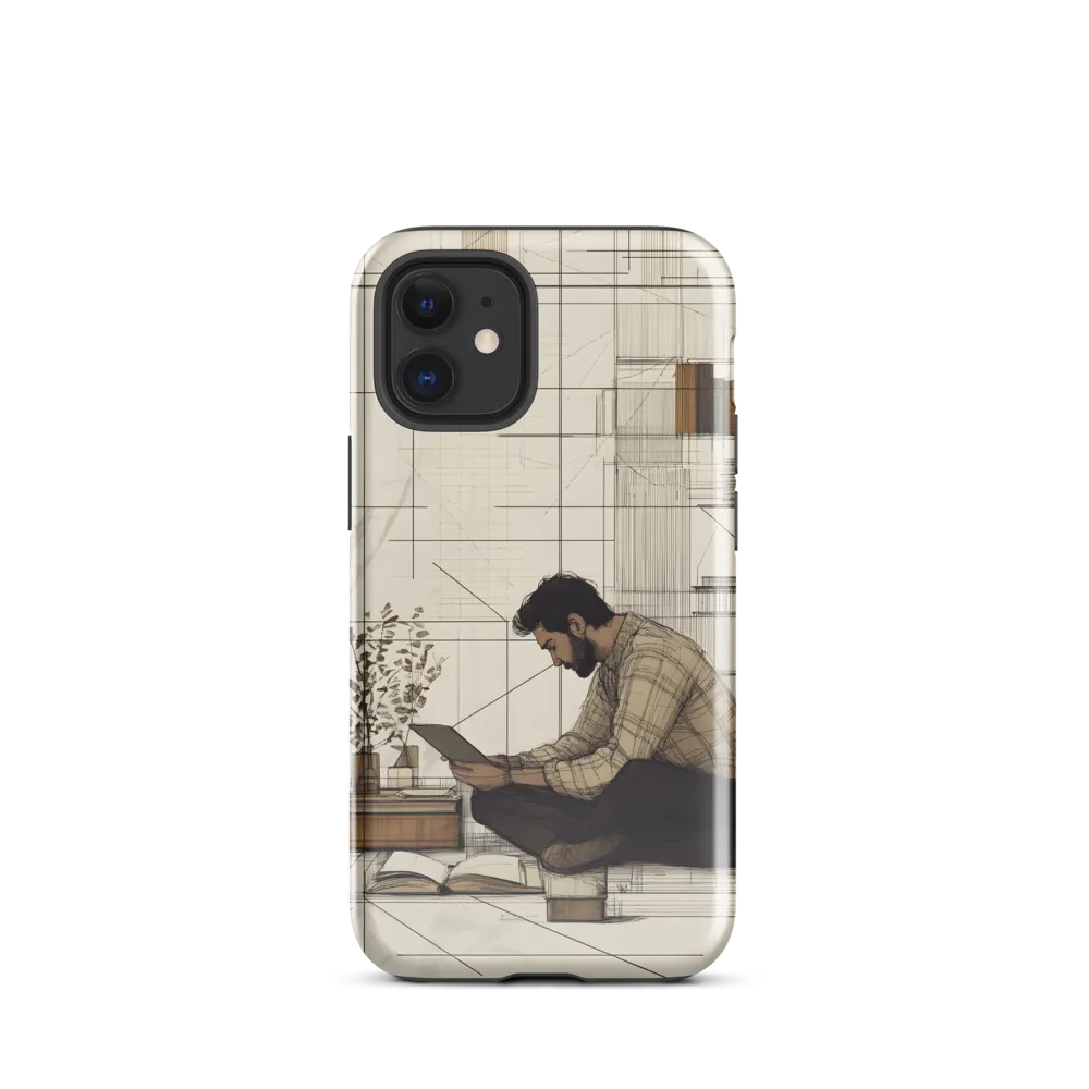 Quiet Reflections in Line | Phone Case |  12 mini | Tough Case | Glossy