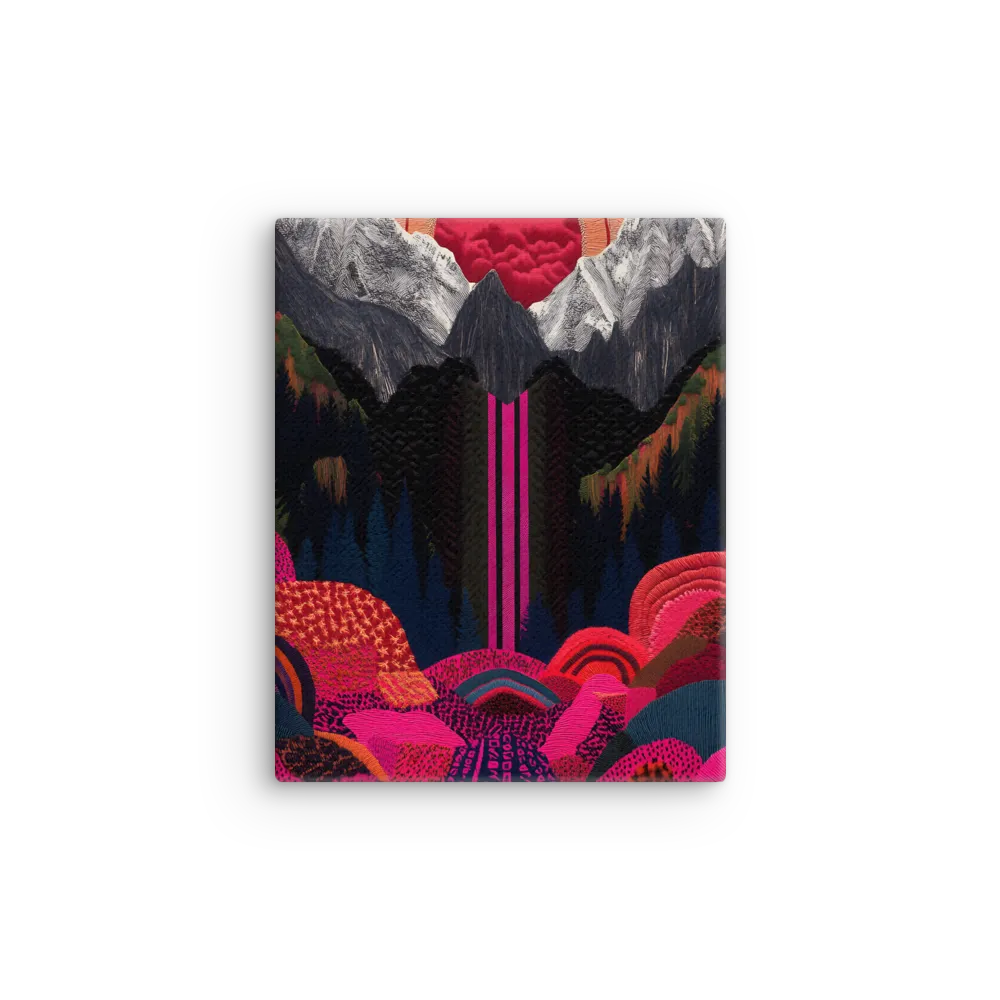 Ethereal Cascade: A Surreal Landscape | Thin Canvas | 8″×10″