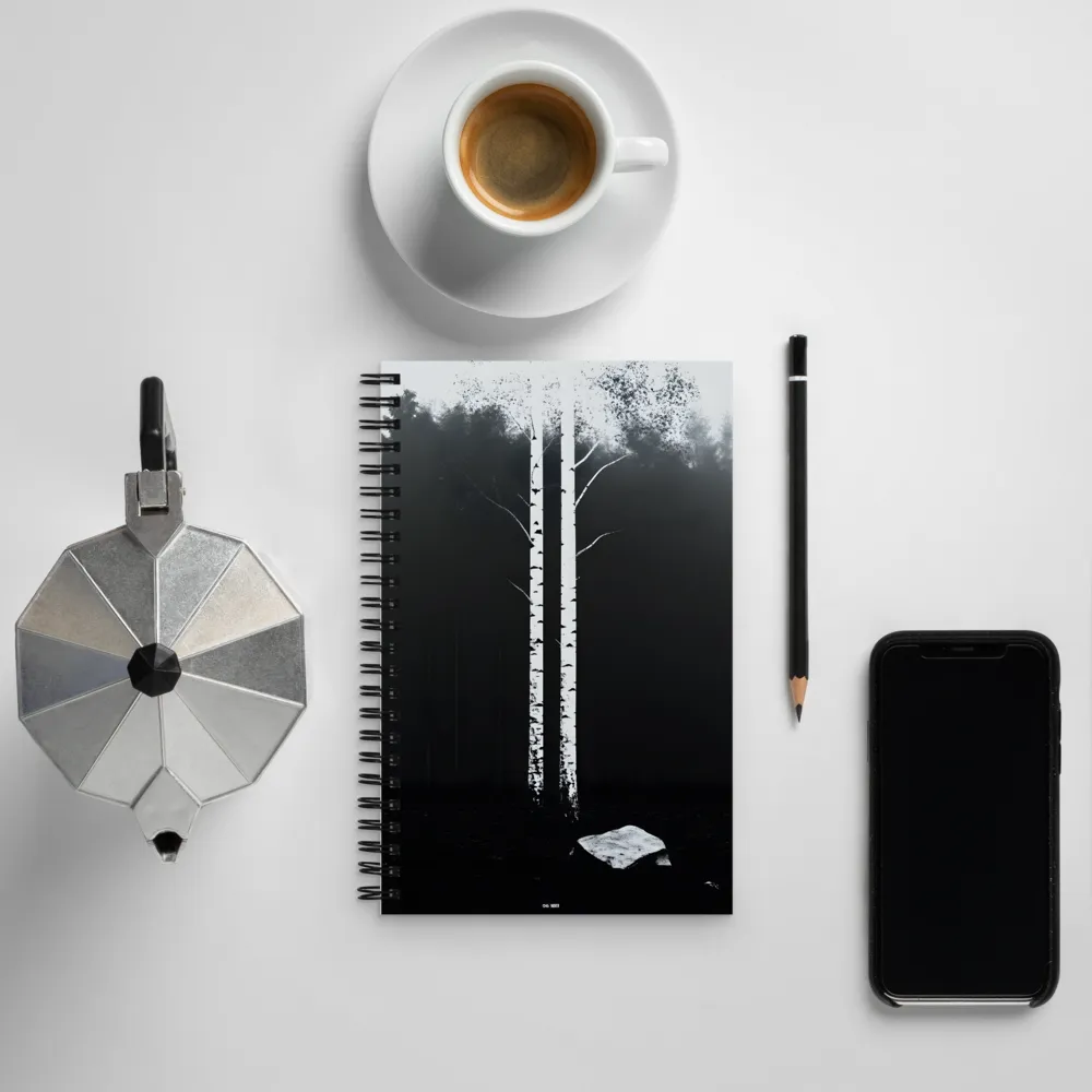 Ethereal Trees in Monochrome | Spiral Notebook