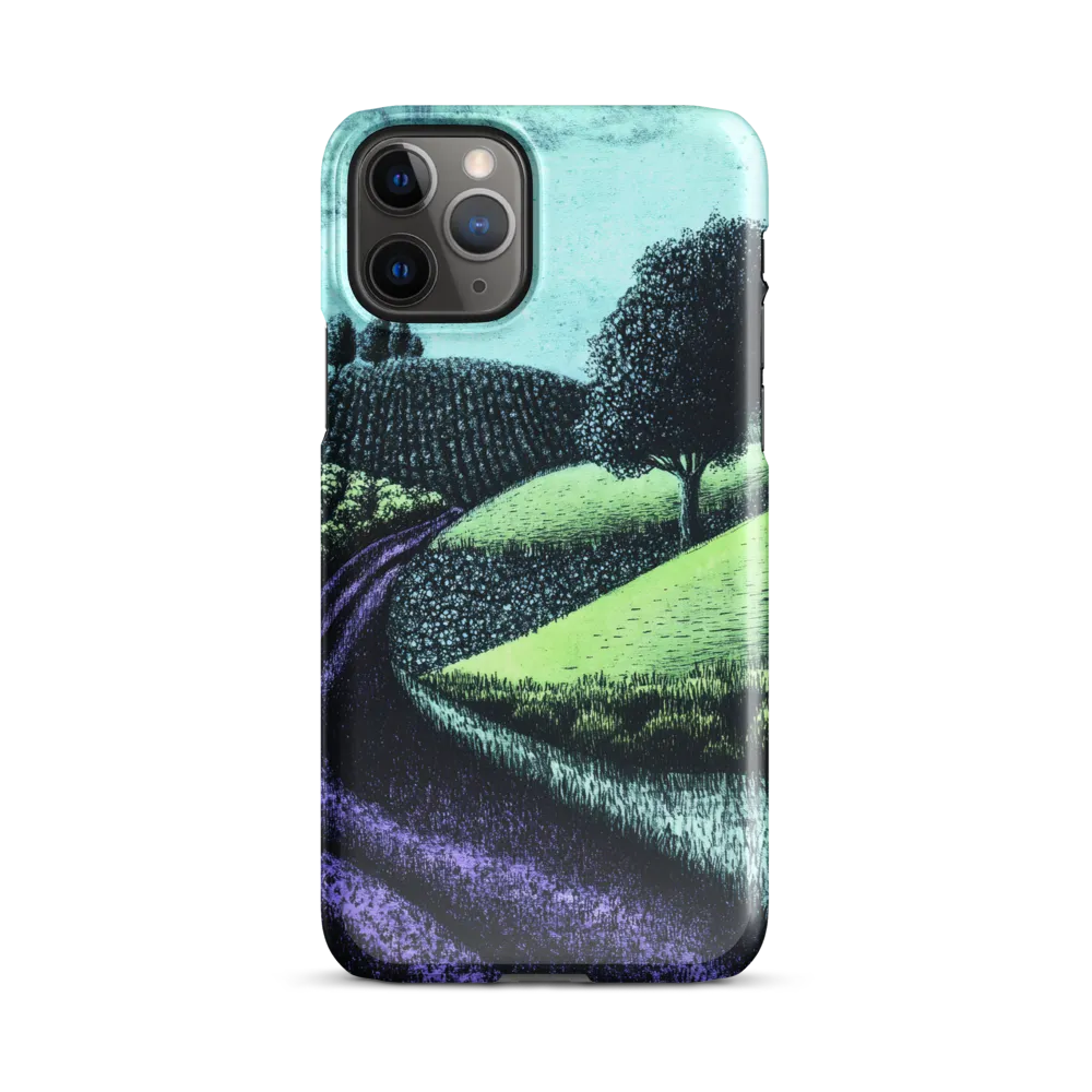 Winding Serenity: A Modern Landscape | Phone Case |  11 Pro | Snap Case | Glossy