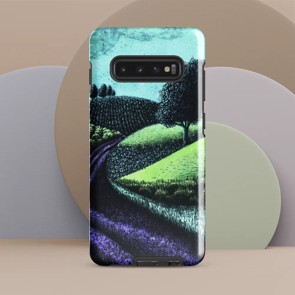 Winding Serenity: A Modern Landscape | Phone Case |  S10 Plus | Tough Case | Glossy