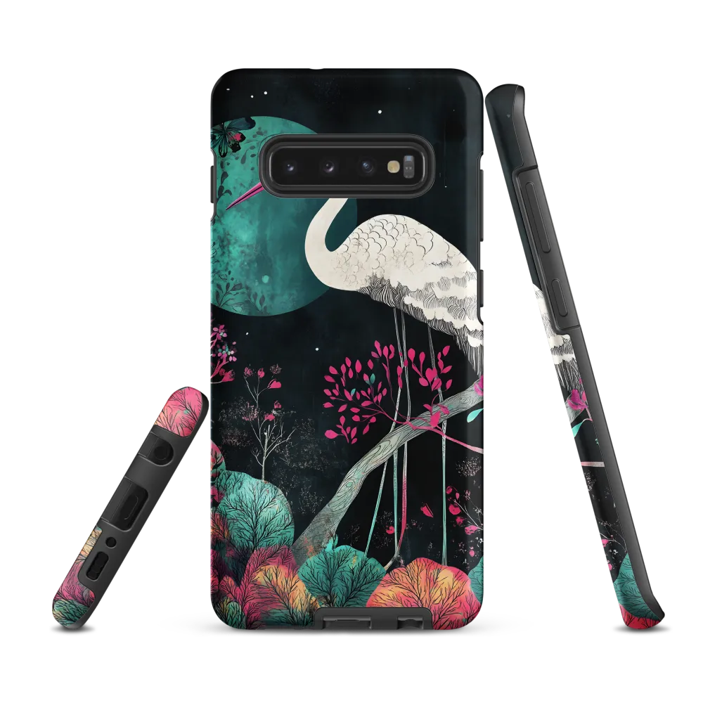 Ethereal Presence: Heron in a Floral Dreamscape