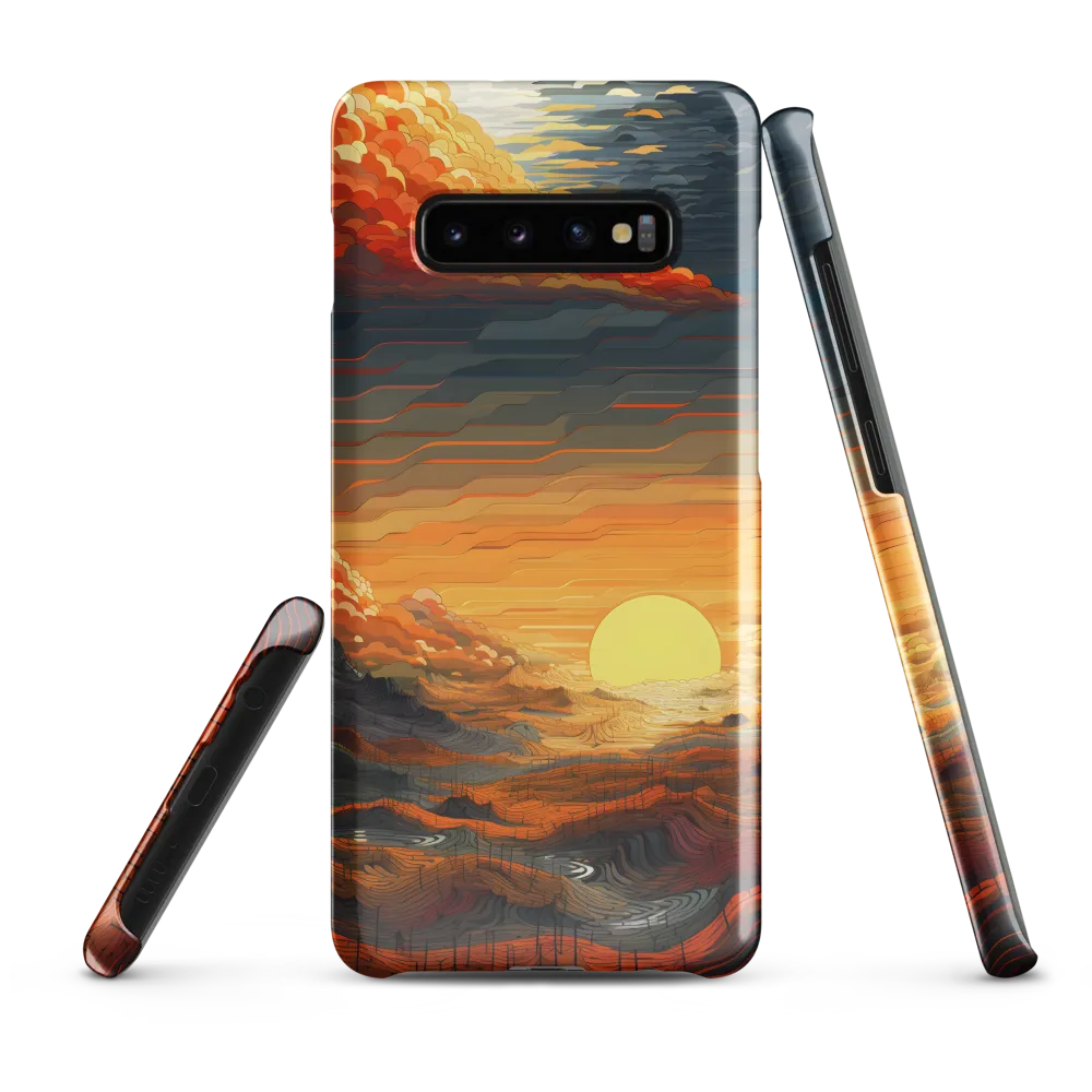 Ethereal Sunset: A Serene Landscape in Flowing Forms | Phone Case |  S10 Plus | Snap Case | Glossy