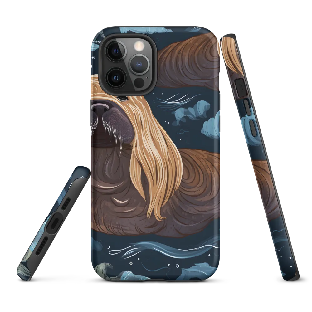 Whimsical Walruses in Deep Blue