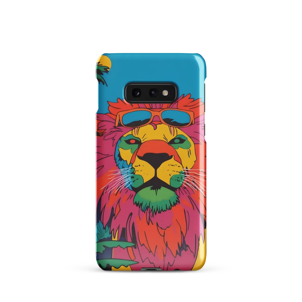 Lion with Sunglasses: A Vibrant Tropical Portrait