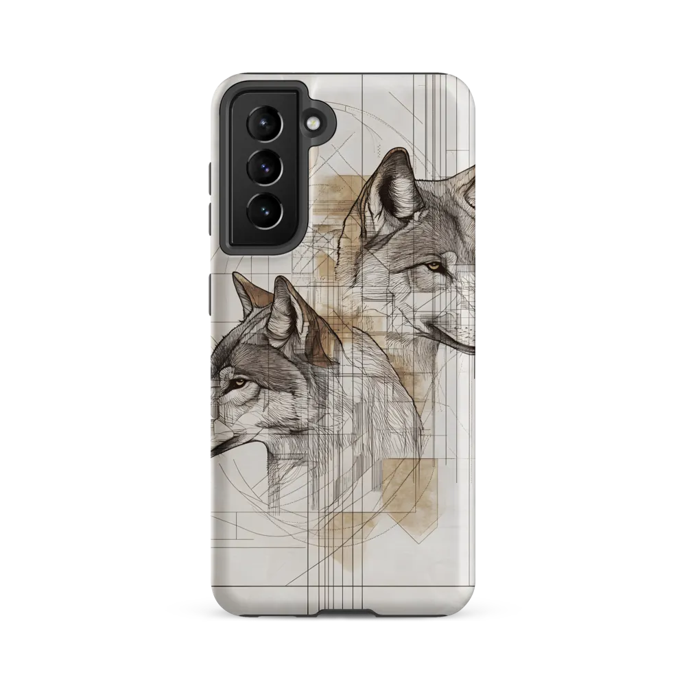Geometric Harmony: The Essence of Wolves | Phone Case |  S21 FE | Tough Case | Matte