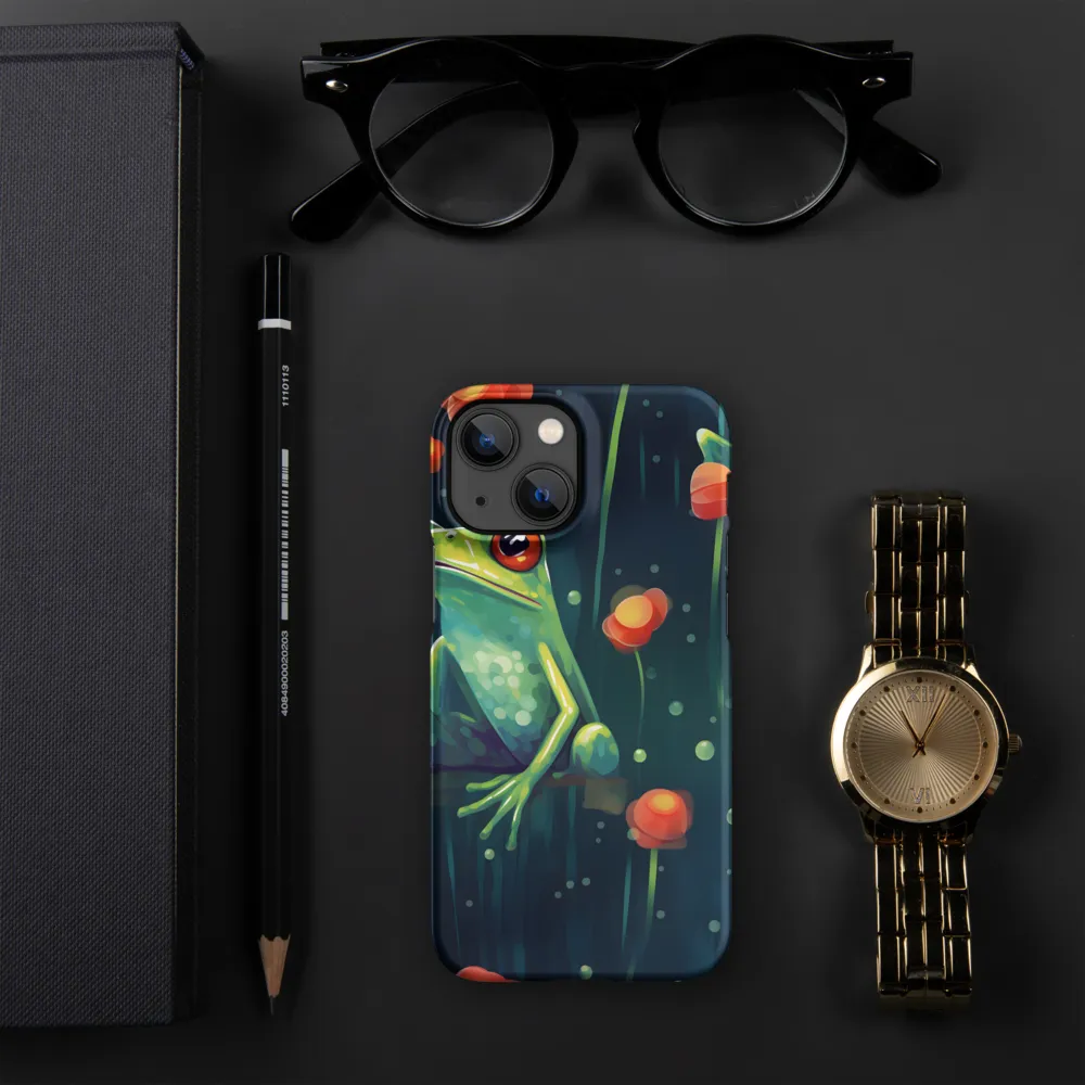 Playful Frogs in a Lush Pond | Phone Case |  13 Mini | Snap Case | Matte