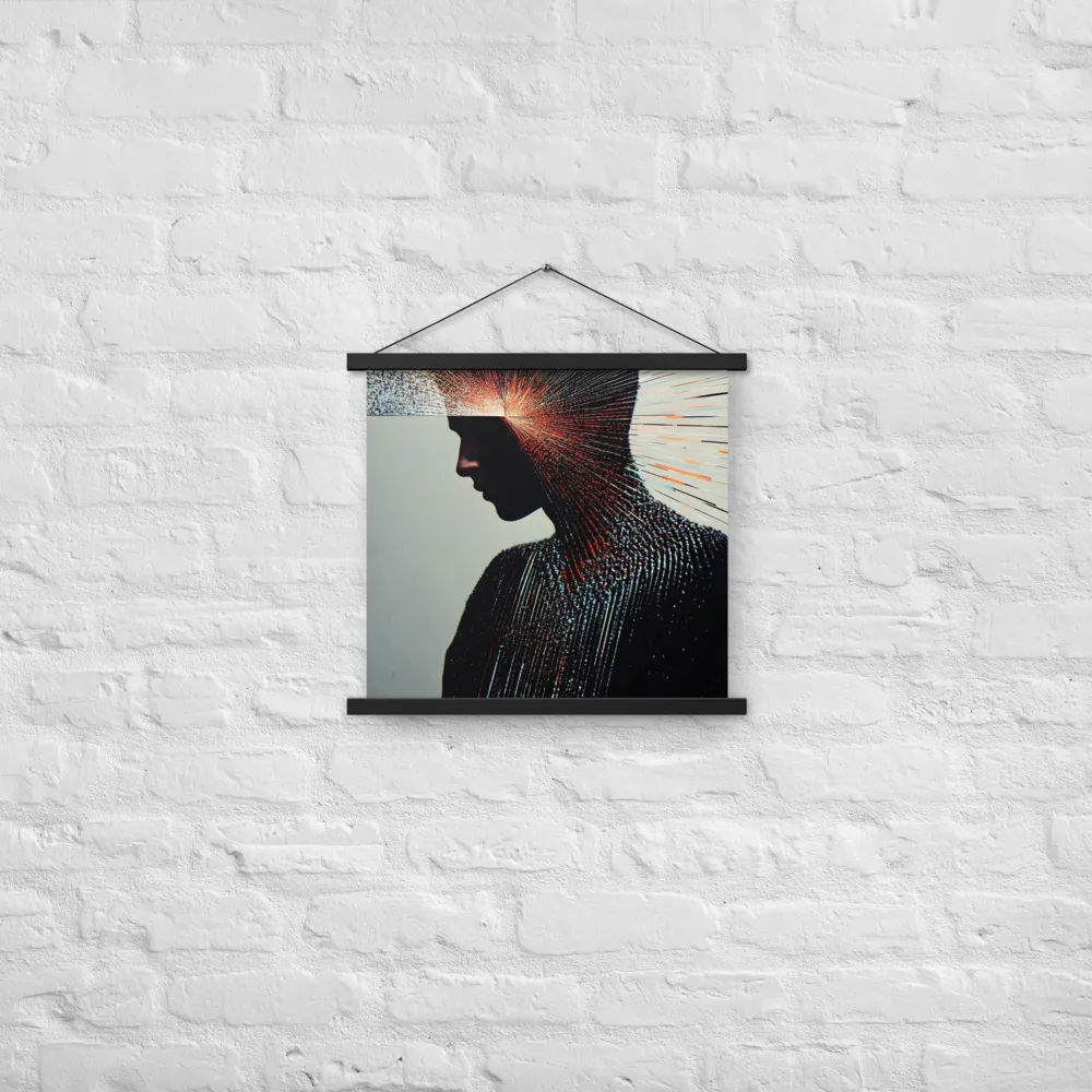Radiant Reflection: An Abstract Journey of Thought | Poster With Black Wood Hanger | 18″×18″