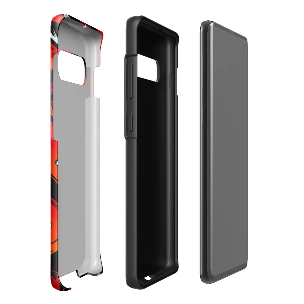 Dynamic Geometry of Red and Orange | Phone Case |  S10 Plus | Tough Case | Glossy