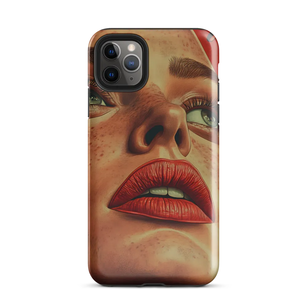 Red Intensity: A Portrait of Elegance | Phone Case |  11 Pro Max | Tough Case | Glossy