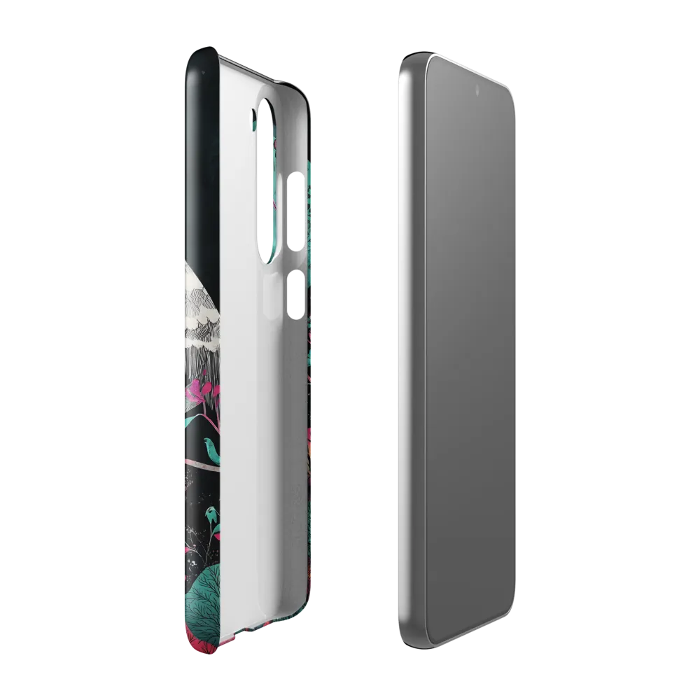 Ethereal Presence: Heron in a Floral Dreamscape | Phone Case |  S23 Plus | Snap Case | Glossy