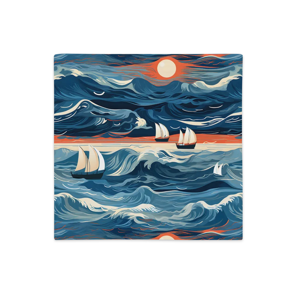 Ocean Whispers: A Voyage at Dusk | Pillow Case | 18″×18″