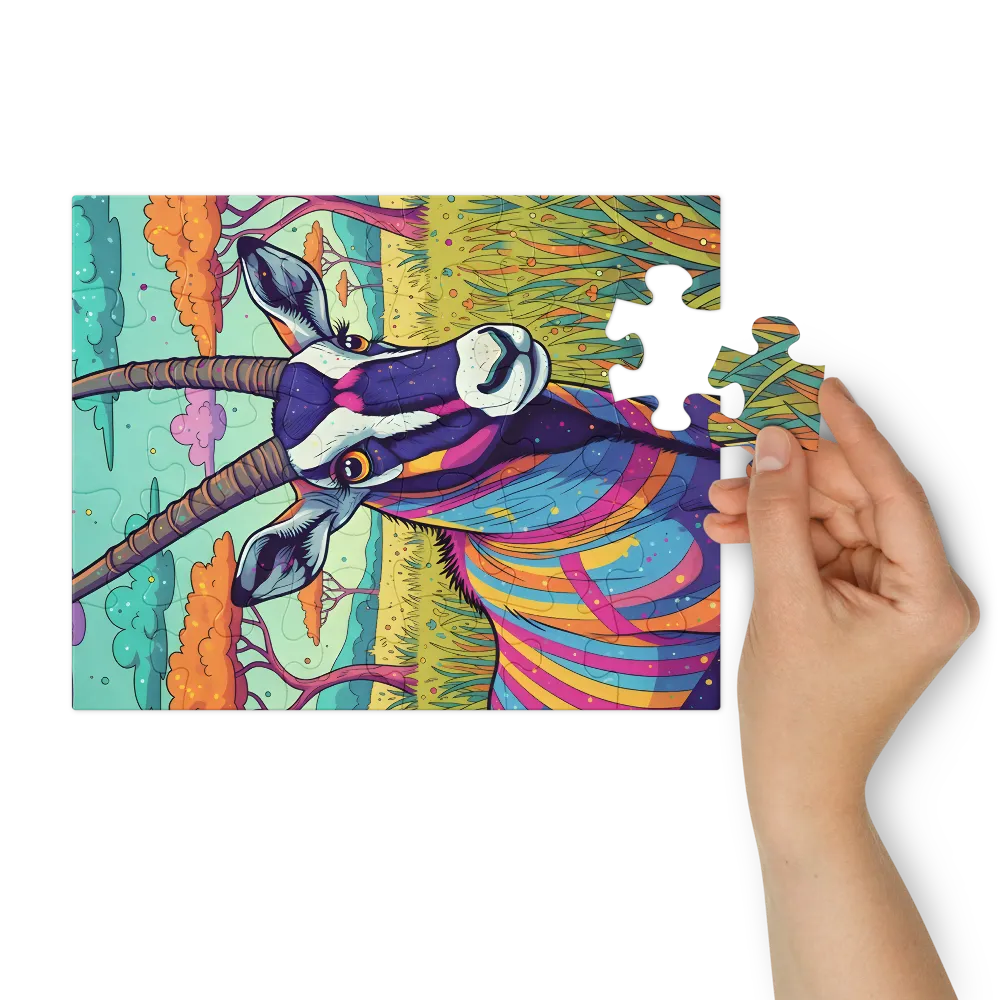 Prismatic Oryx 
 Jigsaw Puzzle in Tin Box