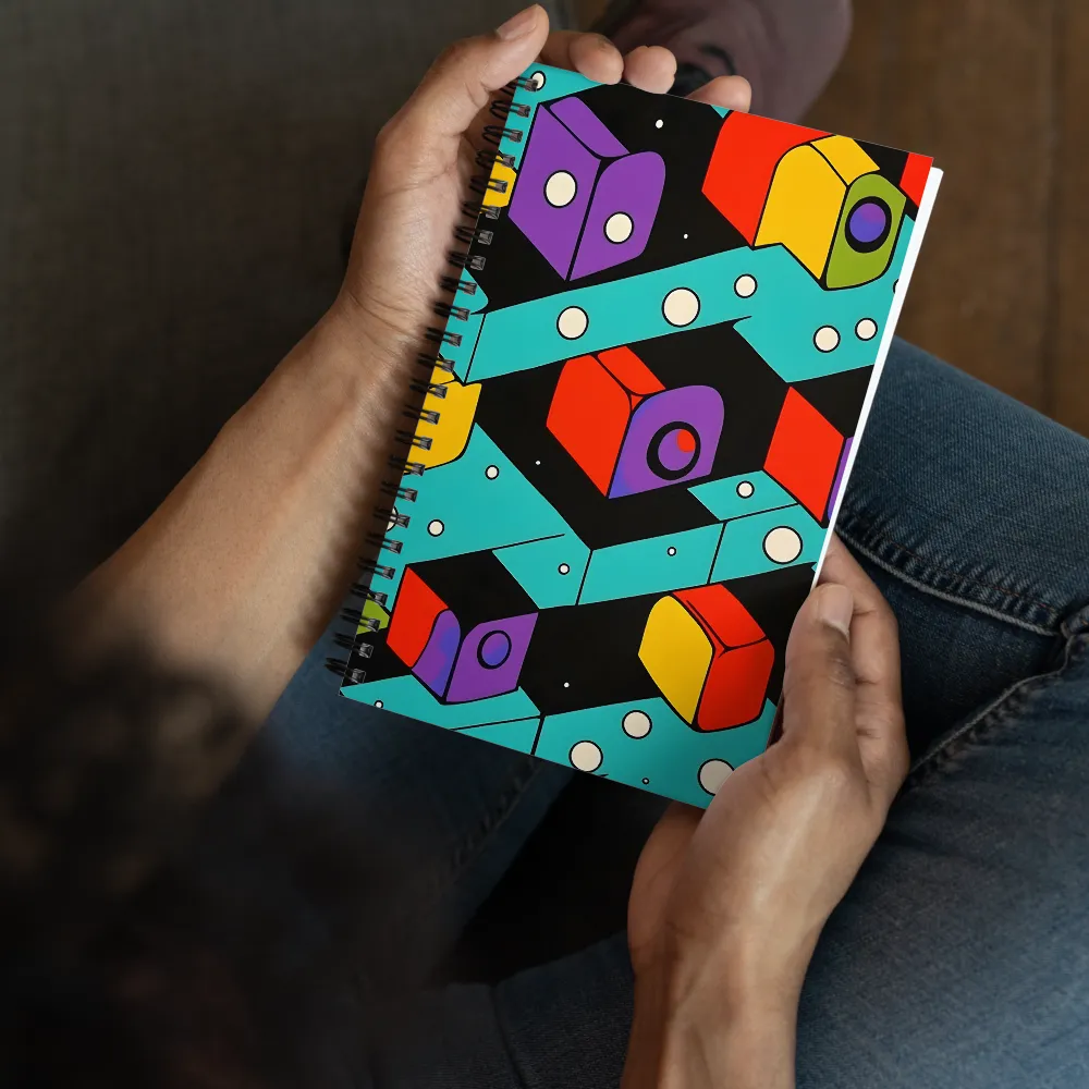 Vibrant Geometric Harmony | Spiral Notebook