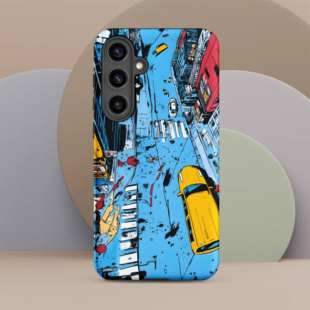 Urban Chaos: Aerial View of City Life | Phone Case |  S24 Plus | Tough Case | Matte