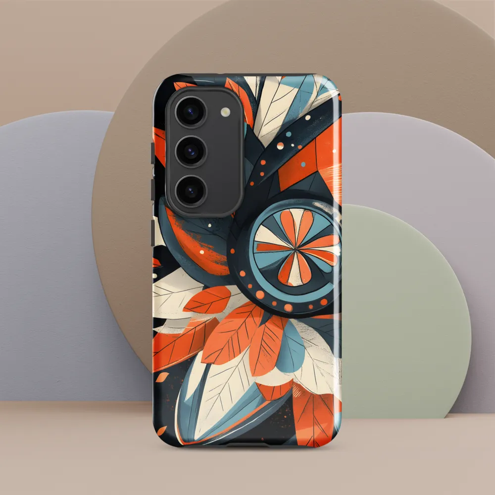 Floral Symphony in Orange and Teal