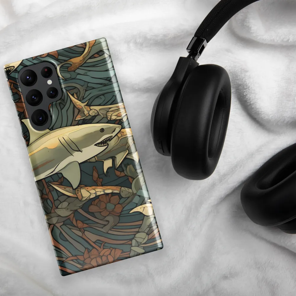 Dynamic Harmony of Sharks and Flora | Phone Case |  S22 Ultra | Snap Case | Glossy