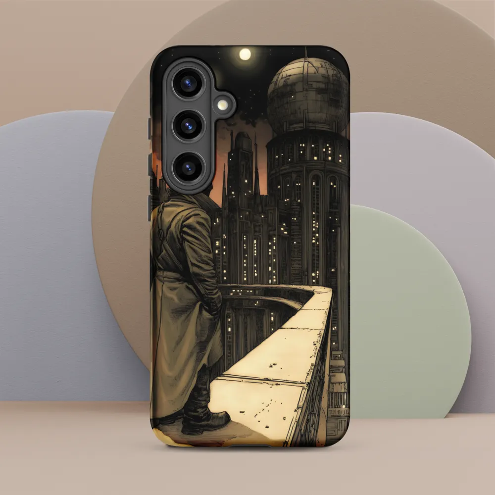 A Contemplative Gaze Over the Futuristic Metropolis