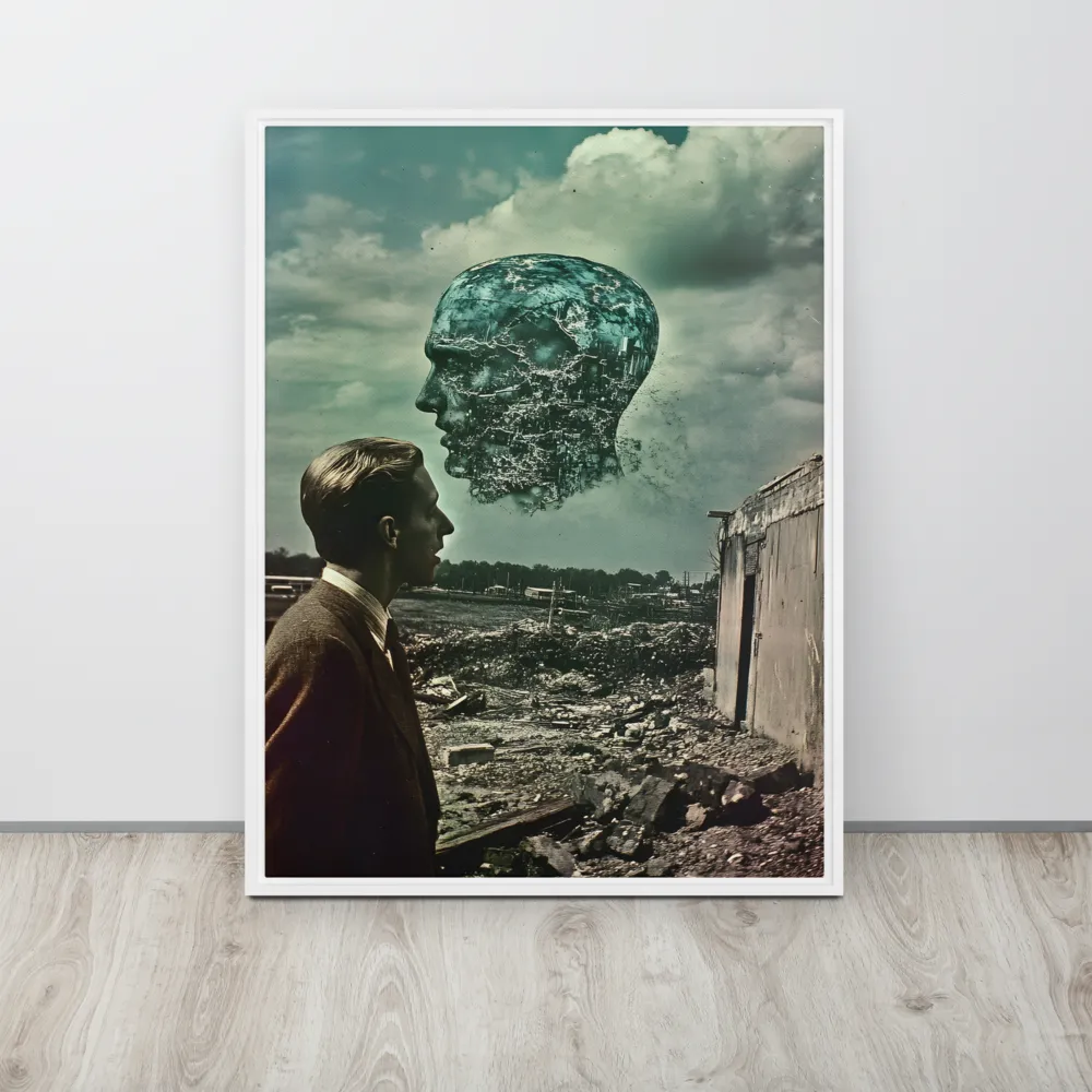 Ethereal Reflections: Identity in a Fragmented World | Canvas with White Frame | 24″×32″