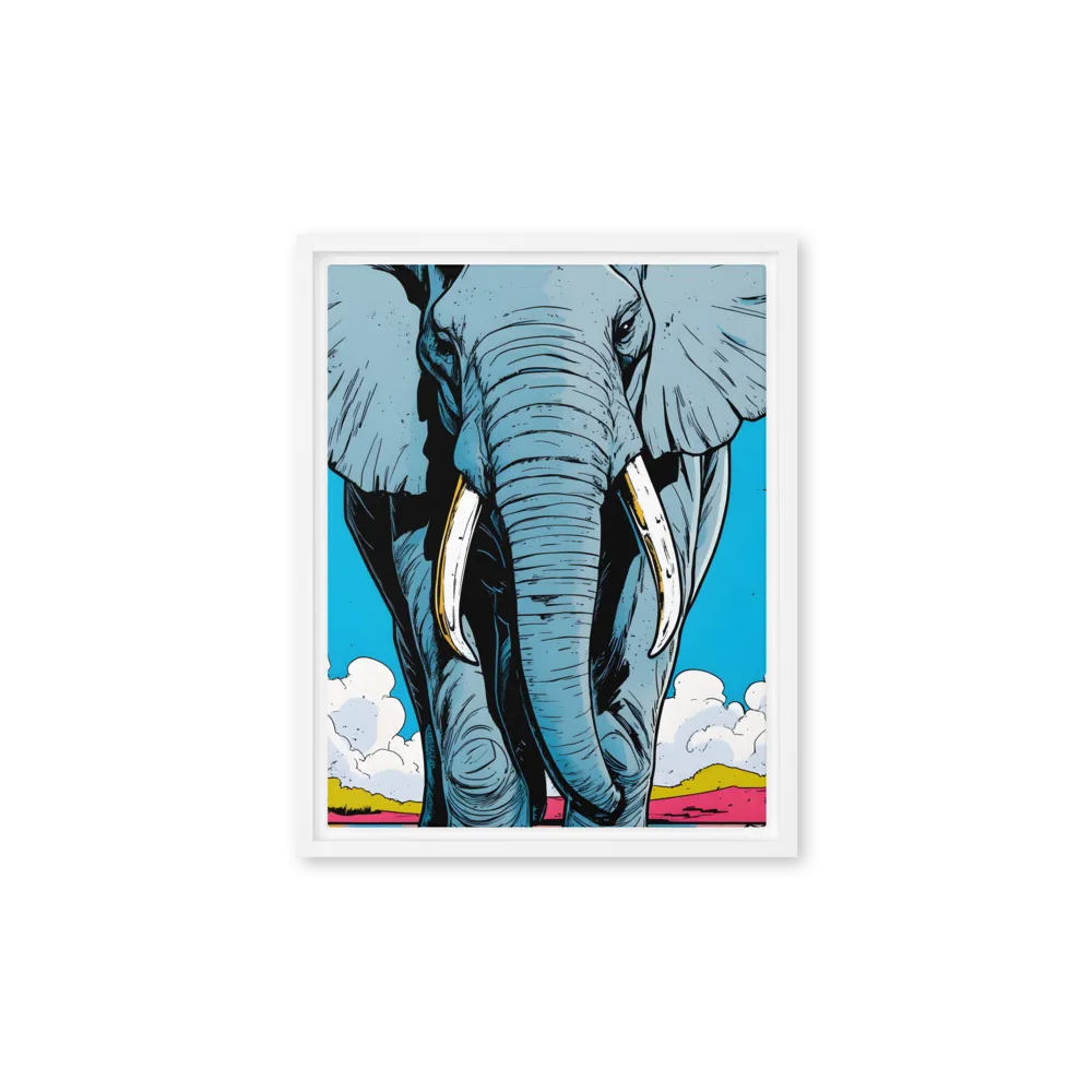 Majestic Presence: The Elephant | Canvas with White Frame | 11″×14″