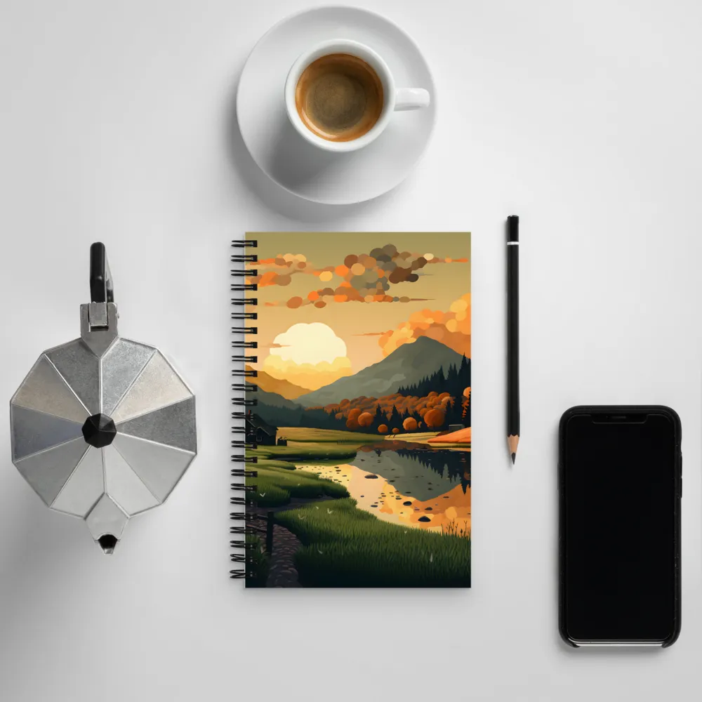 Whispers of Autumn: A Tranquil Evening | Spiral Notebook