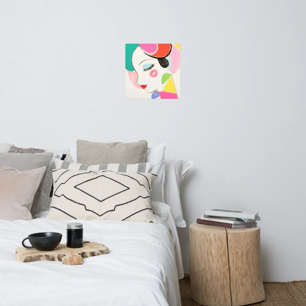 Whimsical Portrait in Colorful Abstraction | Poster | 18″×18″
