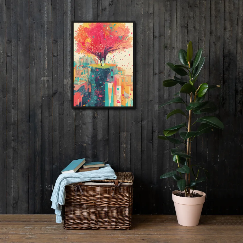 Whispers of Urban Dreams | Canvas with Black Frame | 20″×28″