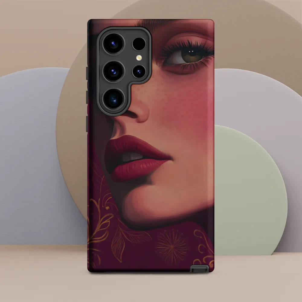 Ember Portrait with Golden Filigree